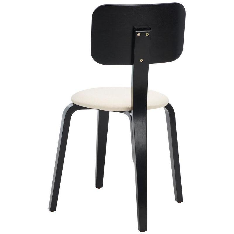 Jo Upholstered Stackable Dining Chair (Set Of 2) - Black/Creme - Safavieh
