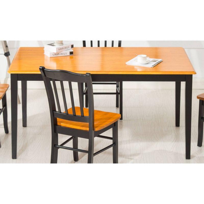 Shaker Style Black & Oak Solid Hardwood Dining Table