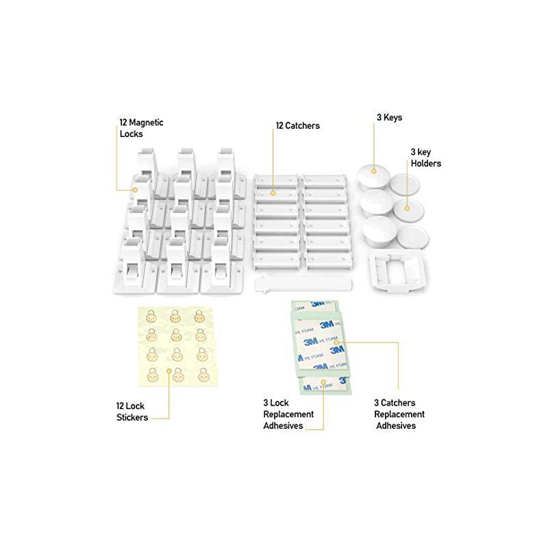 Baby Proof Me Magnetic Safety Lock Kit with 12 Locks and 3 Keys