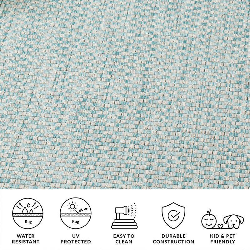 Courtyard CY8653 UV & Stain Resistant Non-Shedding Power Loomed Indoor/Outdoor Area Rug - Light Blue/Light Grey - 5'3" Round - Safavieh