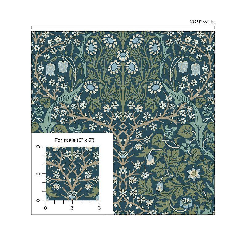 NextWall Victorian Garden Peel and Stick Wallpaper: Removable Vinyl, Vintage Floral, Botanical Matte Finish, 31.35 Sq Ft Coverage