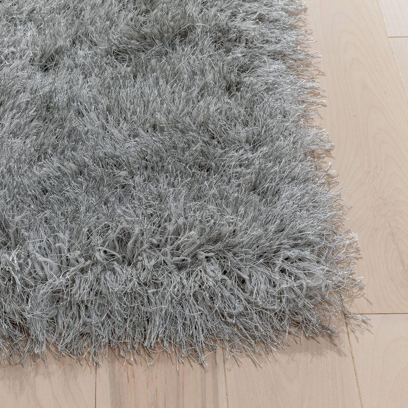 Plush Elegance Ultra-Soft Gray Rectangular Shag Rug 5' x 7'