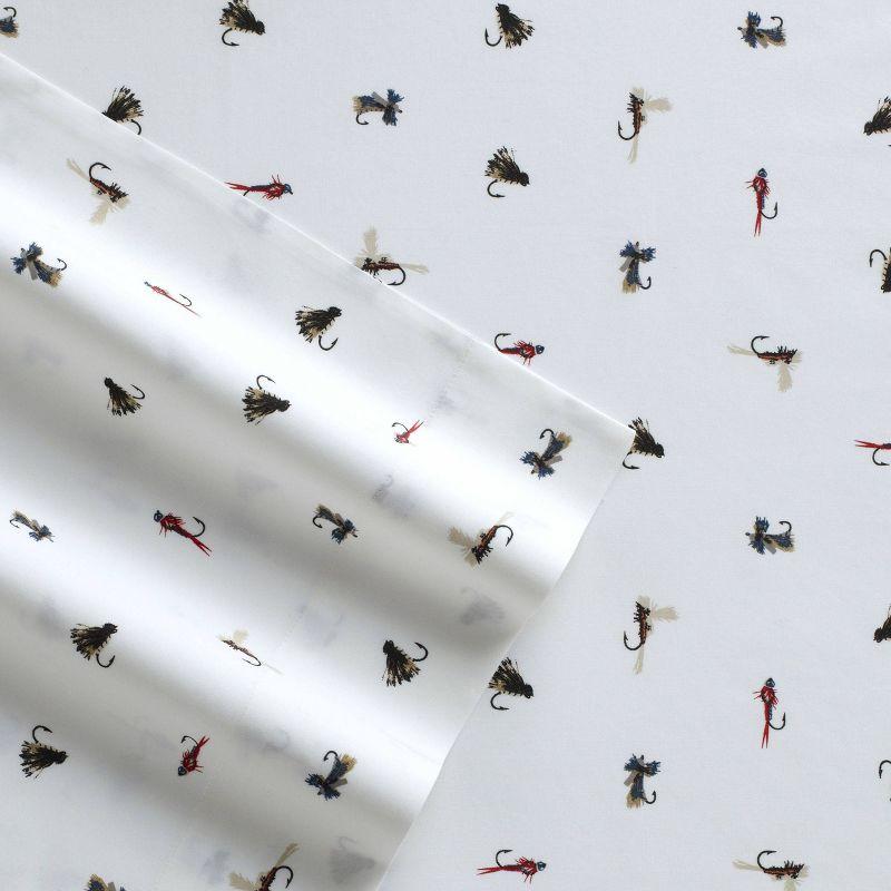 Twin XL Printed Pattern Sheet Set Fishing Flies - Eddie Bauer