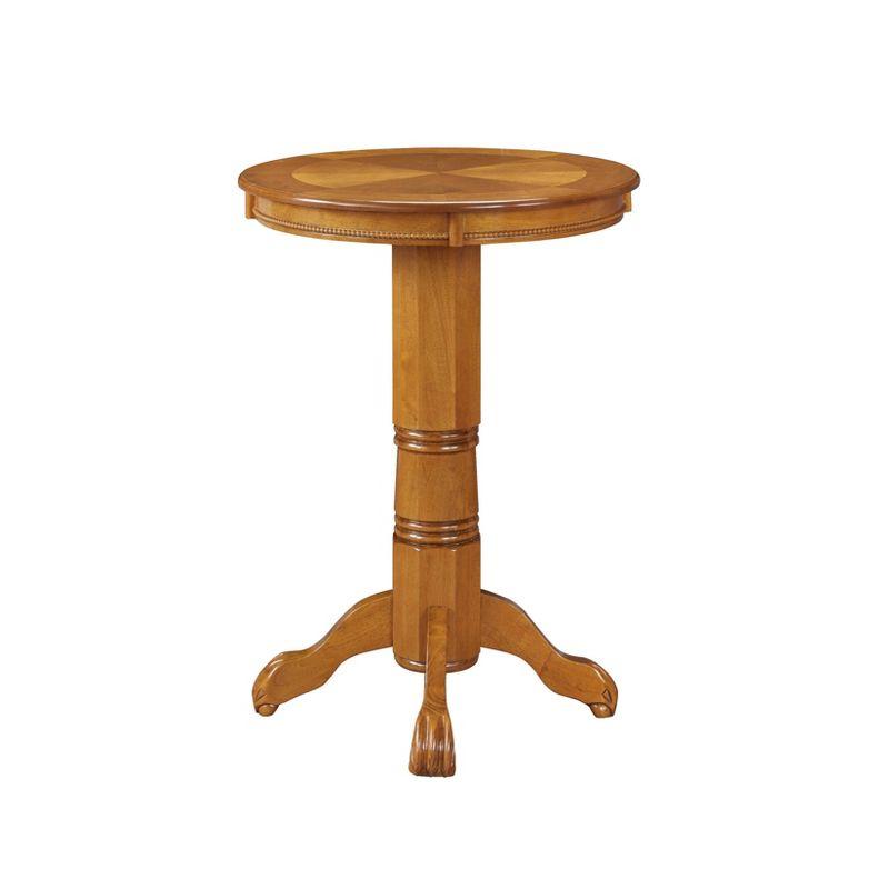 Fruitwood Round Casual Wood Bar Height Pub Table