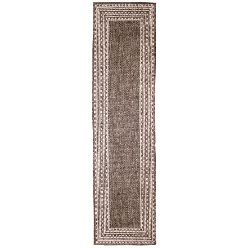 Liora Manne Malibu Etched Border Indoor/Outdoor Rug Neutral 1'11" x 7'6"