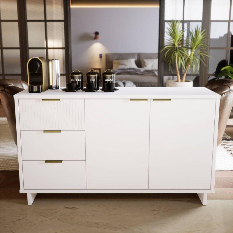 55.07" Granville Modern 3 Drawer Sideboard - Manhattan Comfort