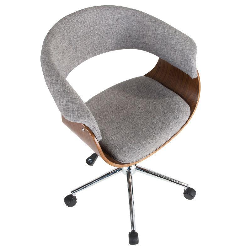 Vintage Mod Mid Century Modern Office Chair with Flared Armrests & Chrome Base - Lumisource