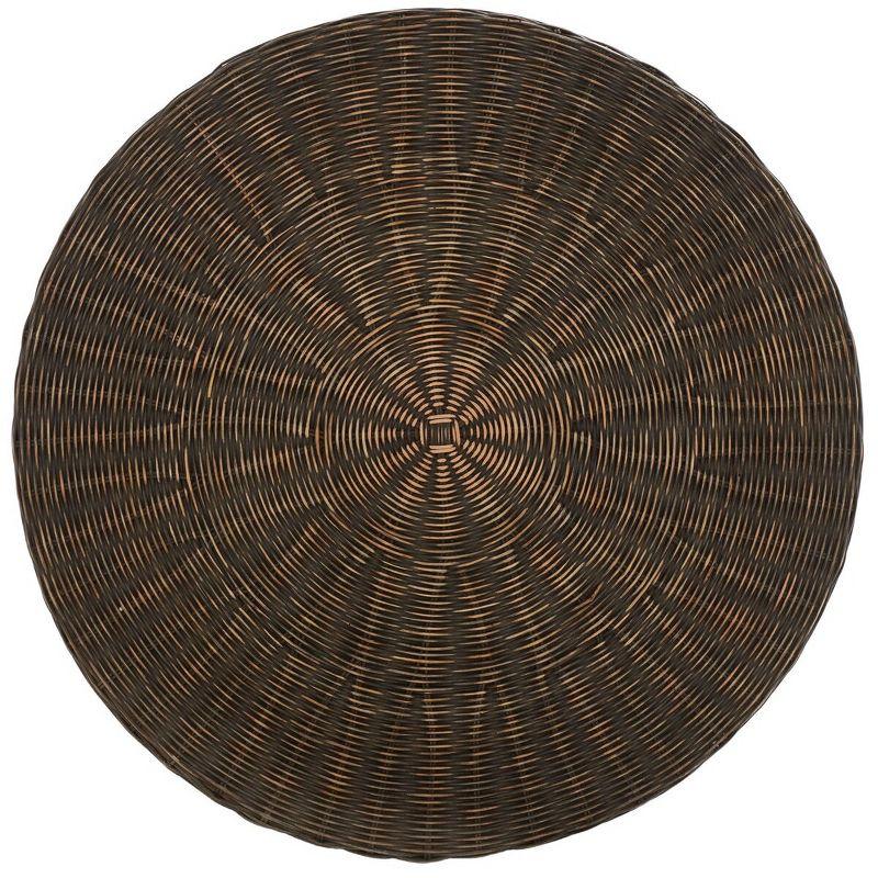 Ruxton Dark Brown Round Rattan Cocktail Table