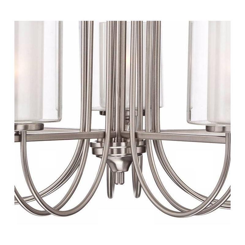 Melody Brushed Nickel 27" Wide Modern Pendant Chandelier with Frosted Glass