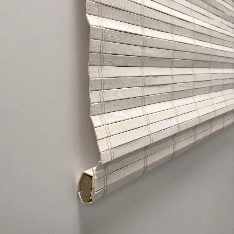 Radiance Brooklyn 23-in Cordless White Distressed Bamboo Roman Shade