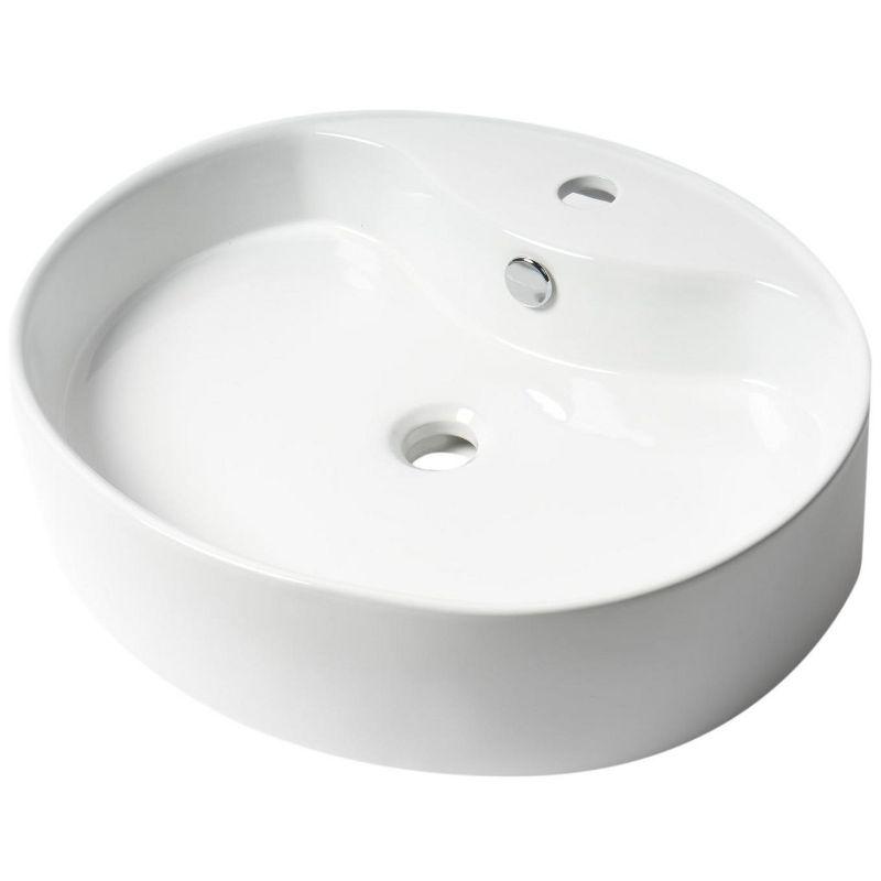 Alfi Brand 18.13'' White No Oval Bathroom Sink with Overflow
