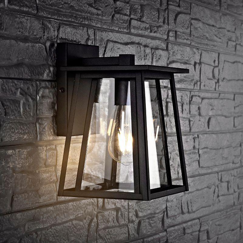 Stern Outdoor Wall Lantern - PLT4004 - Clear/Black - Safavieh