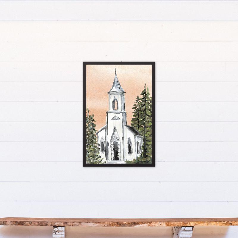 Creative Products Painterly Church I 21.73 x 31.73 Black Framed Canvas