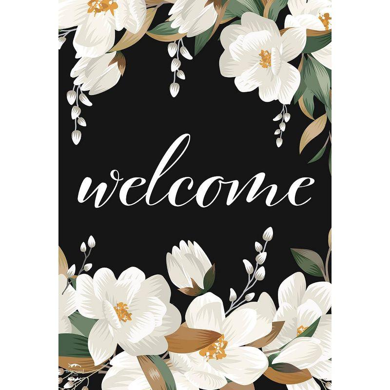 White Magnolias Welcome Spring Garden Flag 12.5" x 18" Polyester