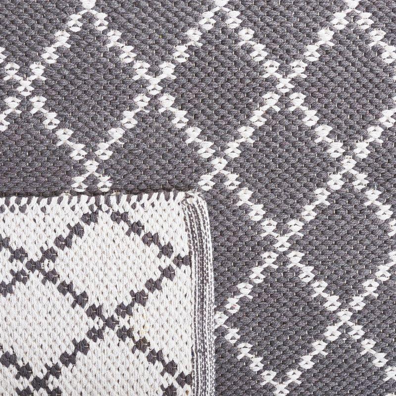 Montauk Dark Grey and Ivory Handwoven Cotton Area Rug