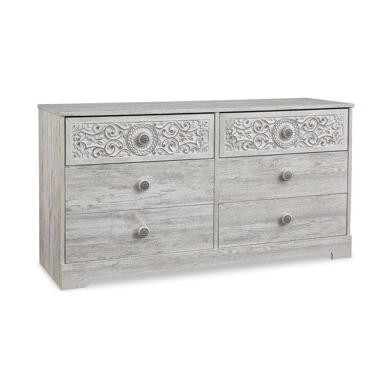 Signature Design by Ashley Casual Paxberry 6 Drawer Dresser, Whitewash