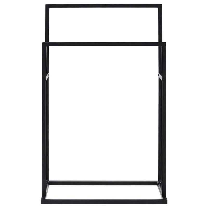 VidaXL Freestanding Towel Rack Black 18.9" x 9.4" x 30.9" Iron