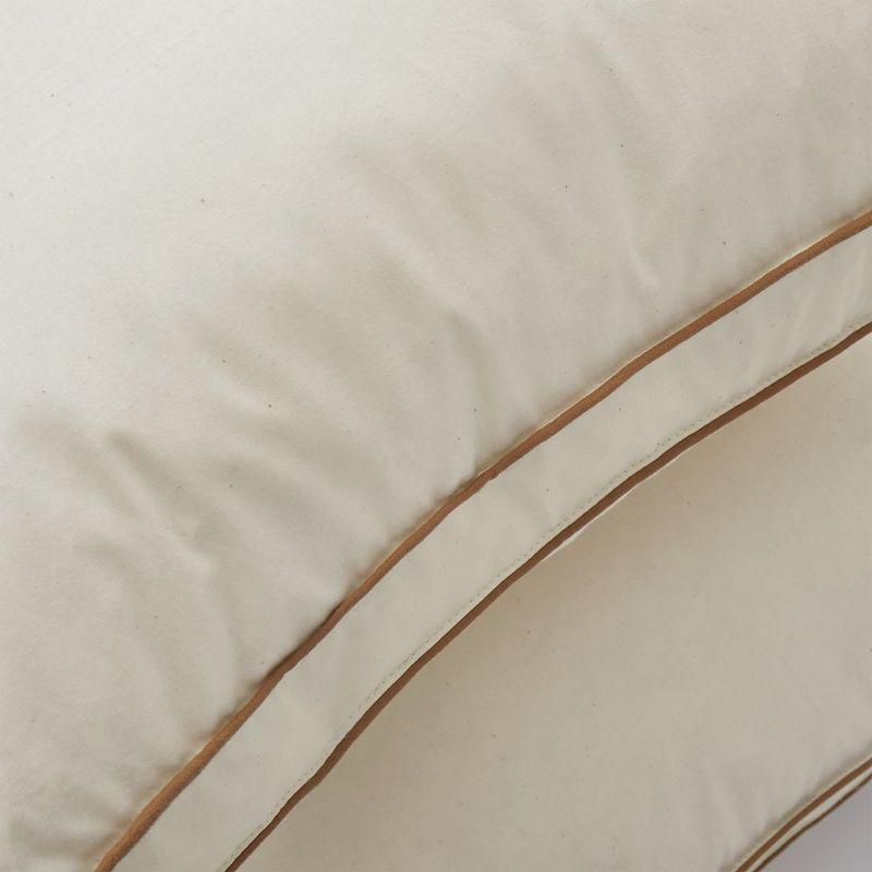 Peace Nest 2 Pack 100% Organic Cotton Gusseted Down Feather Bed Pillows, Pillow-in-a-pillow Design, Standard