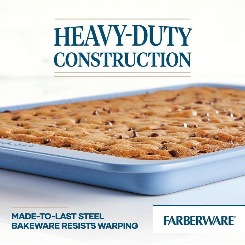 Farberware Easy Solutions Nonstick Bakeware Cookie Pan Baking Sheet, 10 Inch X 15 Inch, Blue