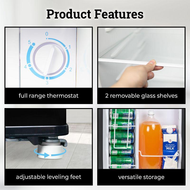 Igloo IRF16BK6A 1.6 Cu. Ft. Single Door Refrigerator with Freezer, Black