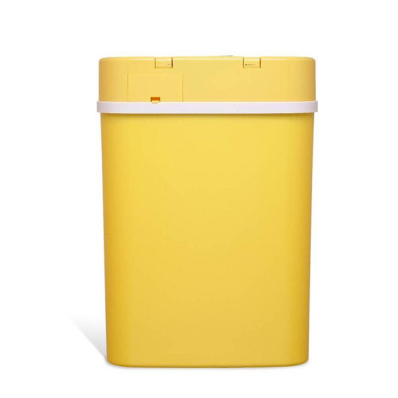 Nine Stars 16L/4.2gal Motion Sensor Oder Control Via Removable Inner Flaps Trash Can Yellow: Small Covered Kitchen Trashcan