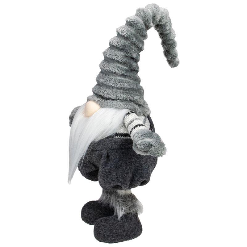 18" Gray and White Bouncy Gnome Tabletop Figure Christmas Decoration