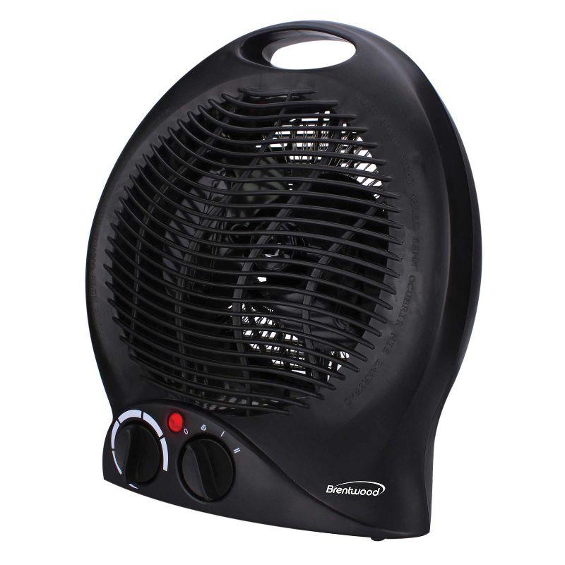 Brentwood H-F301BK 1,500-Watt-Max Portable Electric Space Heater and Fan, Black
