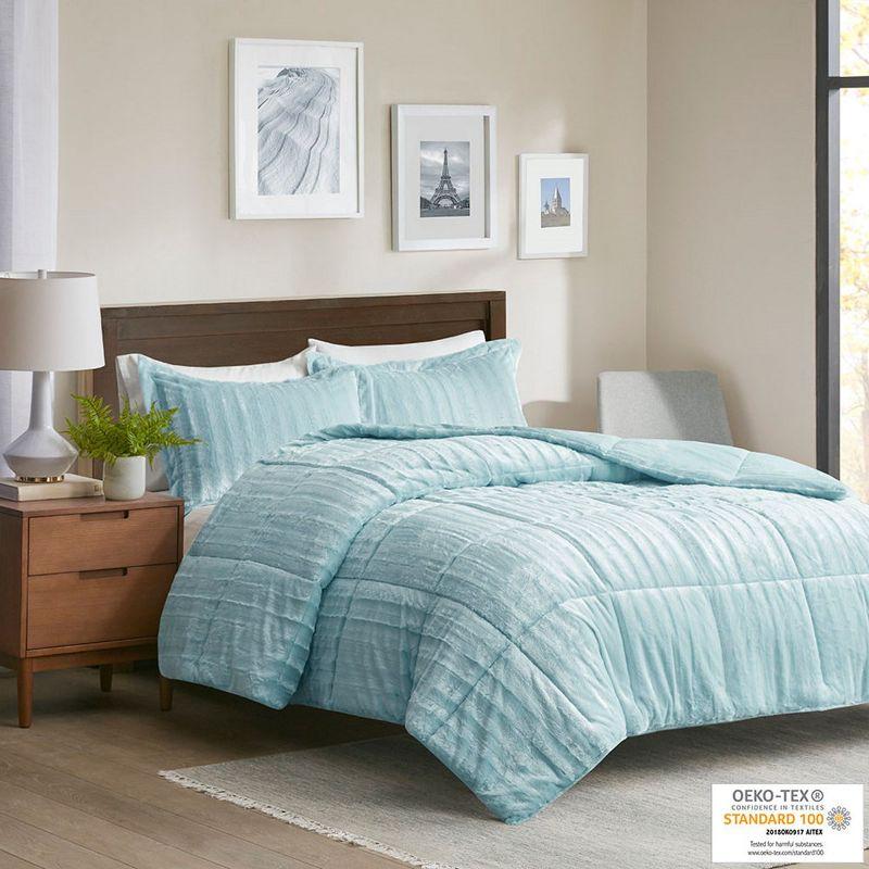 Madison Park Faux Fur 3 Piece Comforter Set