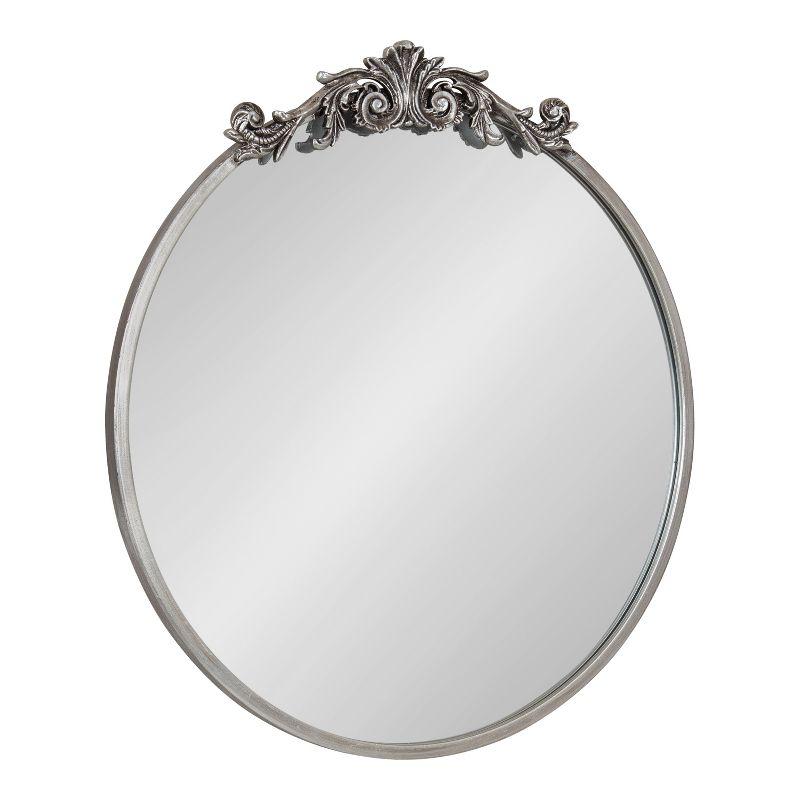 Kate and Laurel Arendahl Metal Round Mirror, 24" Diameter, Silver
