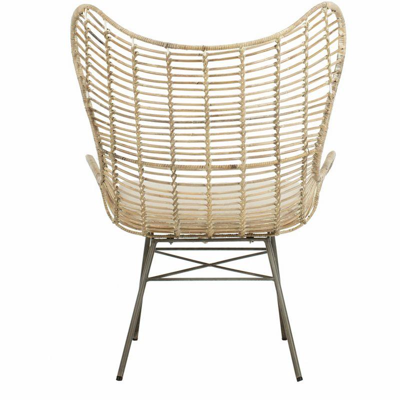 Malia Rattan Wingback Armchair - White Wash - Safavieh