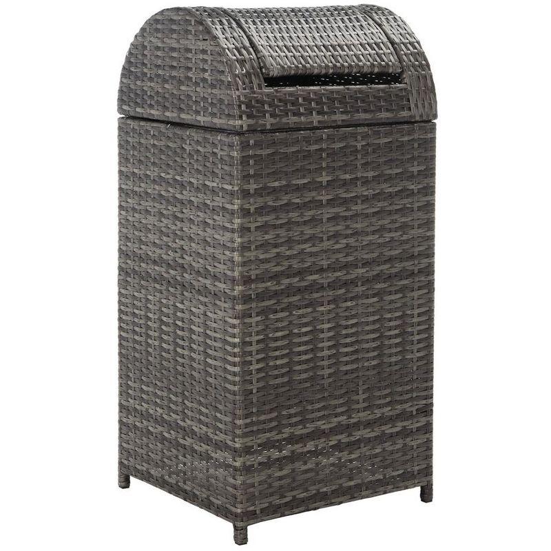 Serapis Outdoor Trash Can - Grey Brown - Safavieh