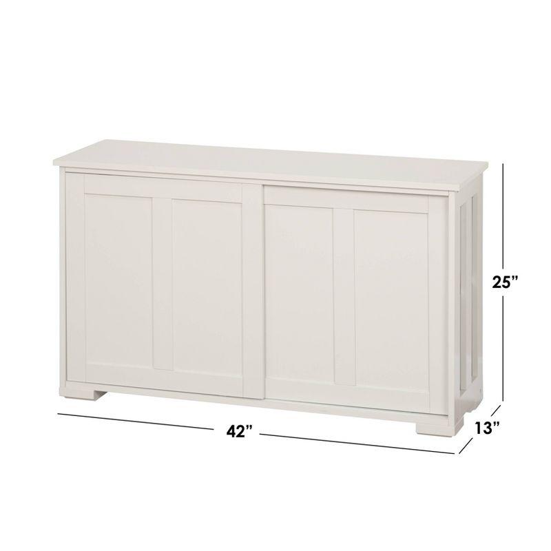 Buylateral Pacific Modular Design Stackable Cabinet with Sliding Doors Espresso: Wood Composite, Adjustable Shelf, Modular Design