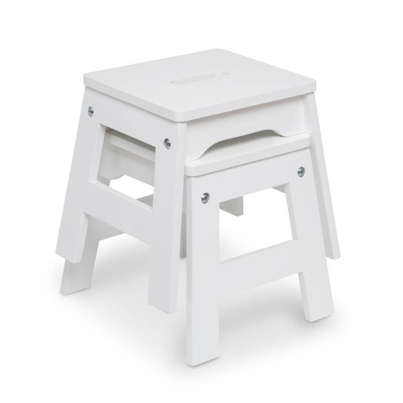 Melissa & Doug Wooden Stools - Set of 2 - White