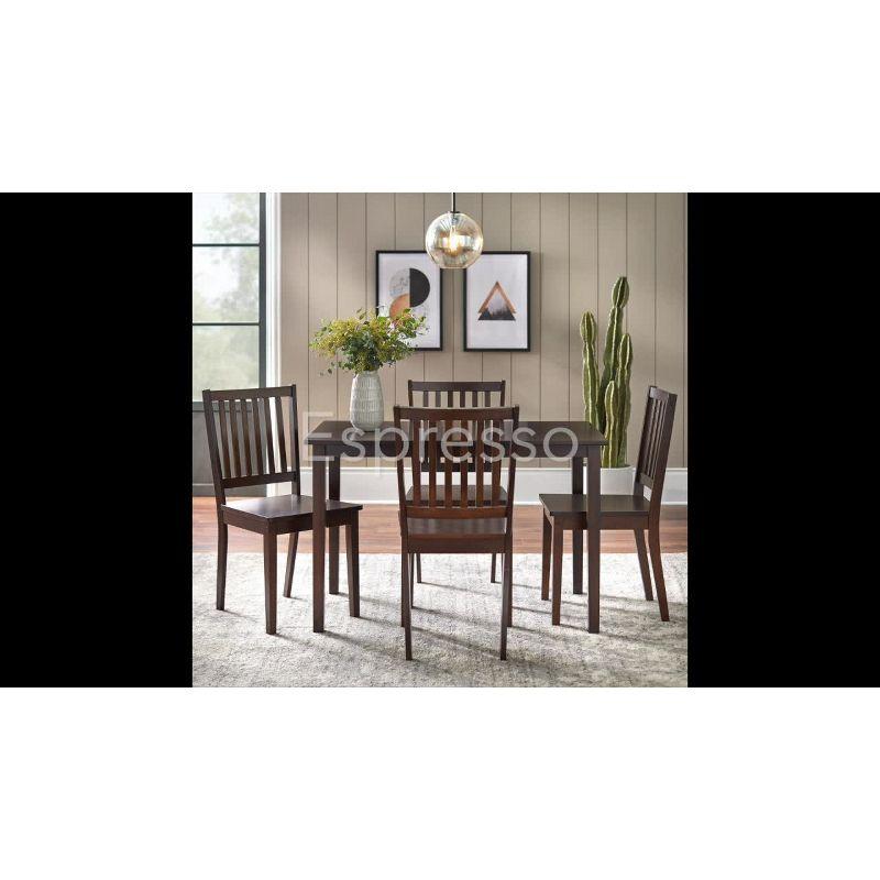 Buylateral Shaker Rectangular Dining Table Black: Transitional Style, Rubberwood, Seats 4
