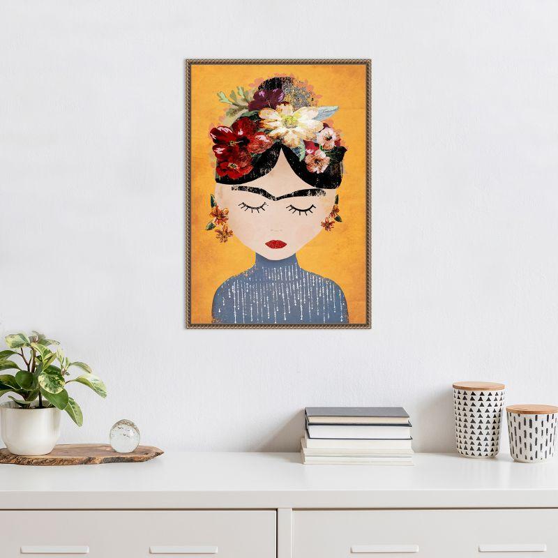 Amanti Art Frida (Yellow Version) by Treechild Canvas Wall Art Print Framed 16 x 23-in.