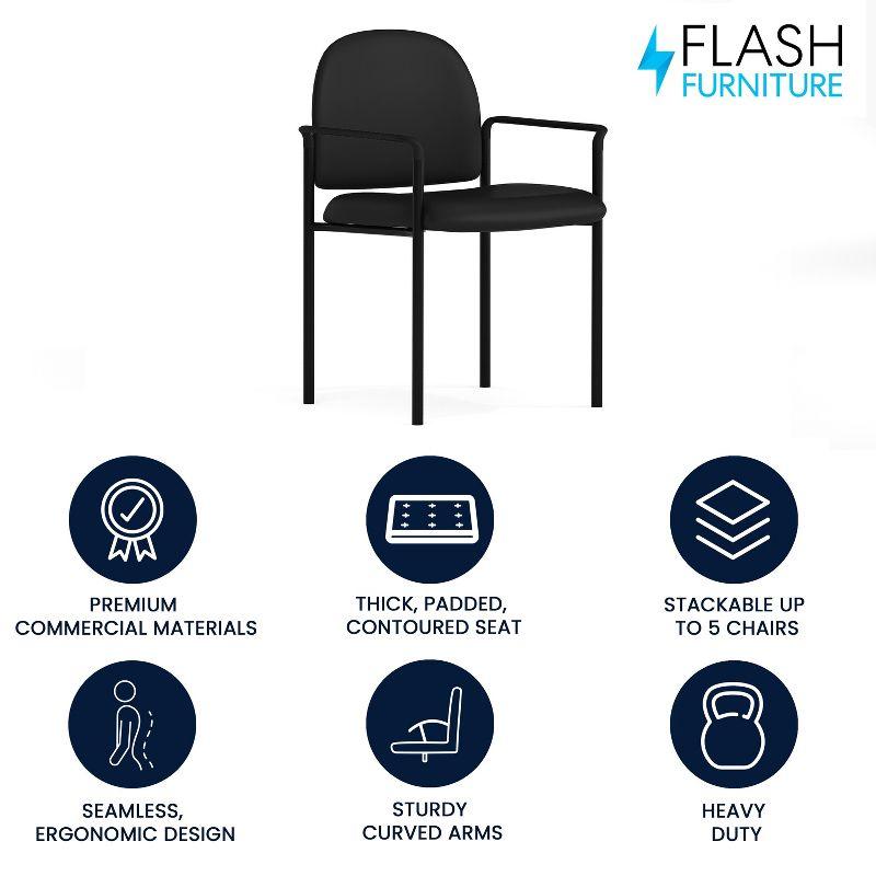 Prather Tania Comfort Vinyl Upholstered Stackable Side Reception Chair by Flash Furniture