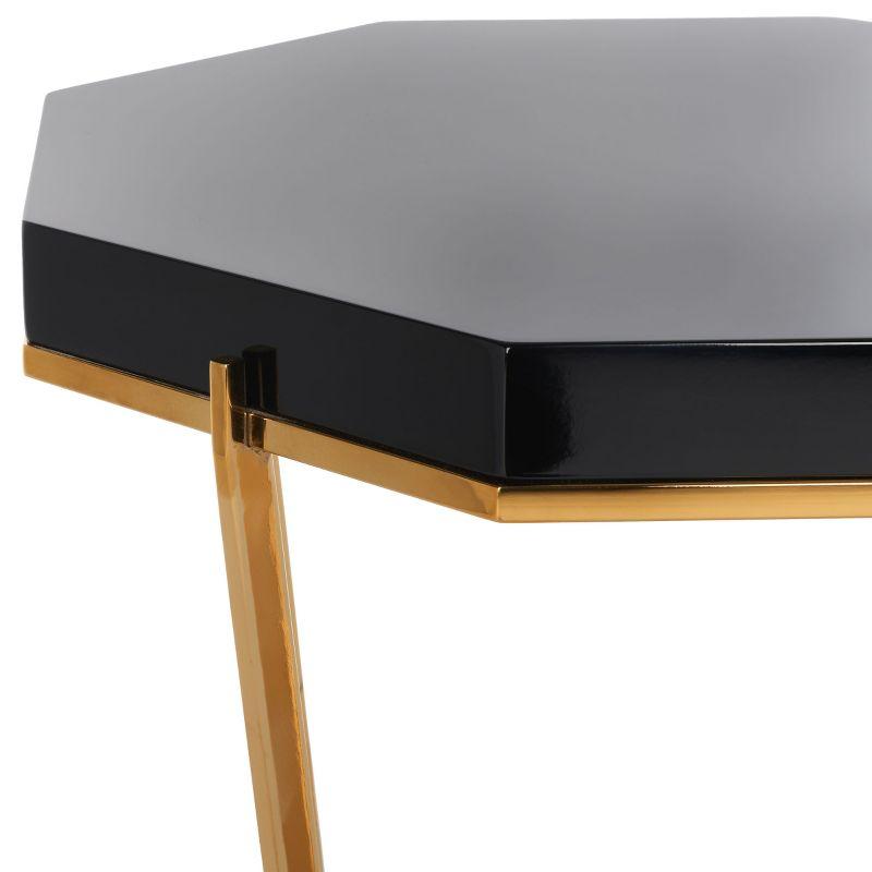 Danna Metal End Table - SFV3510A - Gold/Black - Safavieh Couture