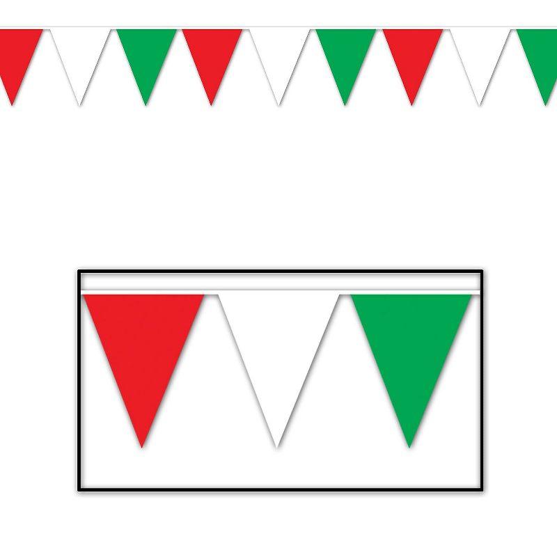 Beistle 17" x 30' Outdoor Pennant Banner Red/White/Green 2/Pack 50702-RWG