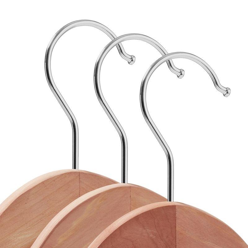 Casafield Red Cedar Wooden Suit Hangers with Non-Slip Bar and Swivel Hook