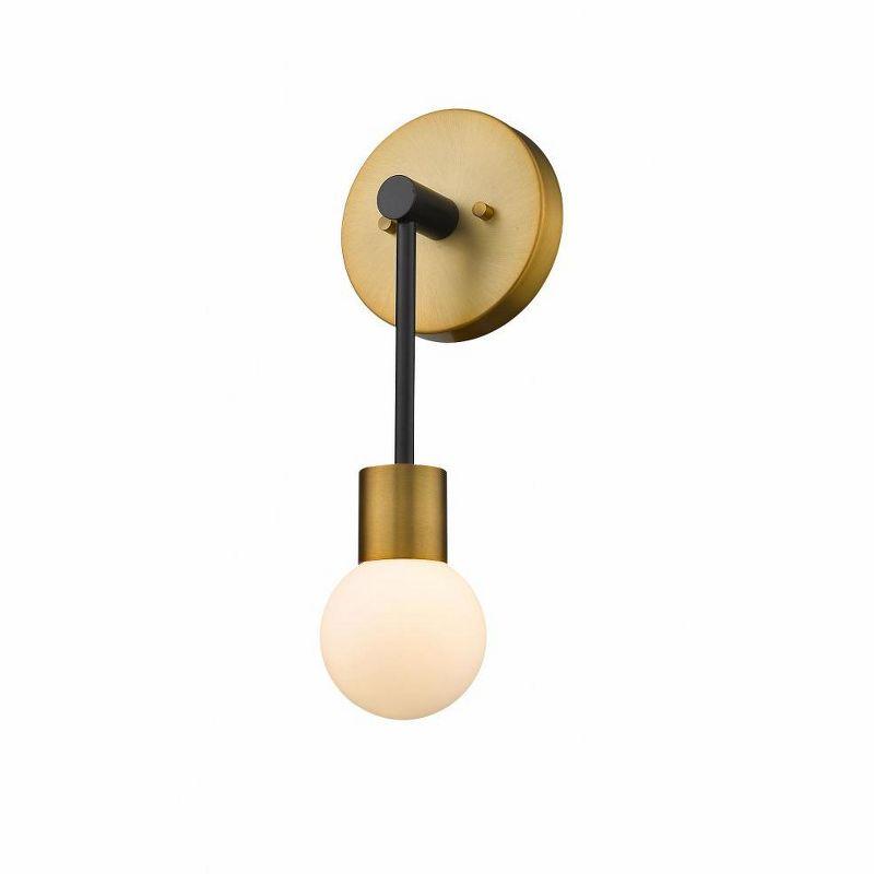 Matte Black and Brass Dimmable Wall Sconce