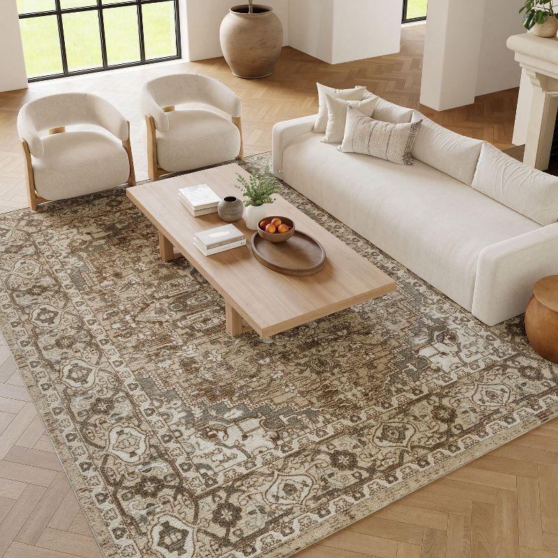 Nourison Concerto Center Medallion Indoor Rug Beige 7'10"x9'10"