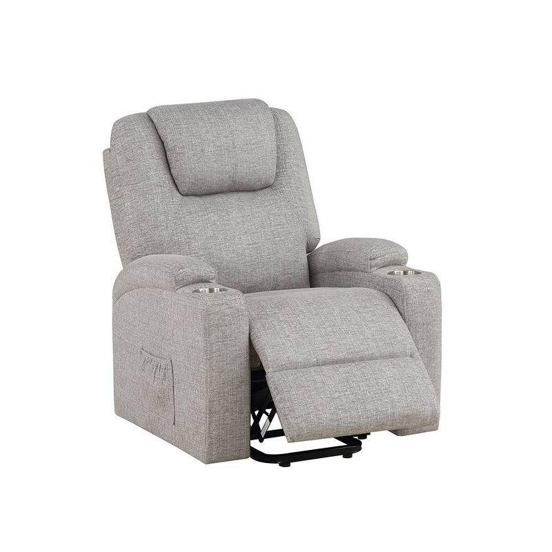 Acme Furniture Evander Reclining Sofa Light Gray Chenille