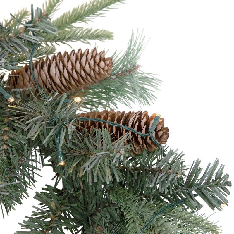 6' x 9" Pre-Lit Decorated Mixed Pine and Pine Cone Artificial Christmas Garland