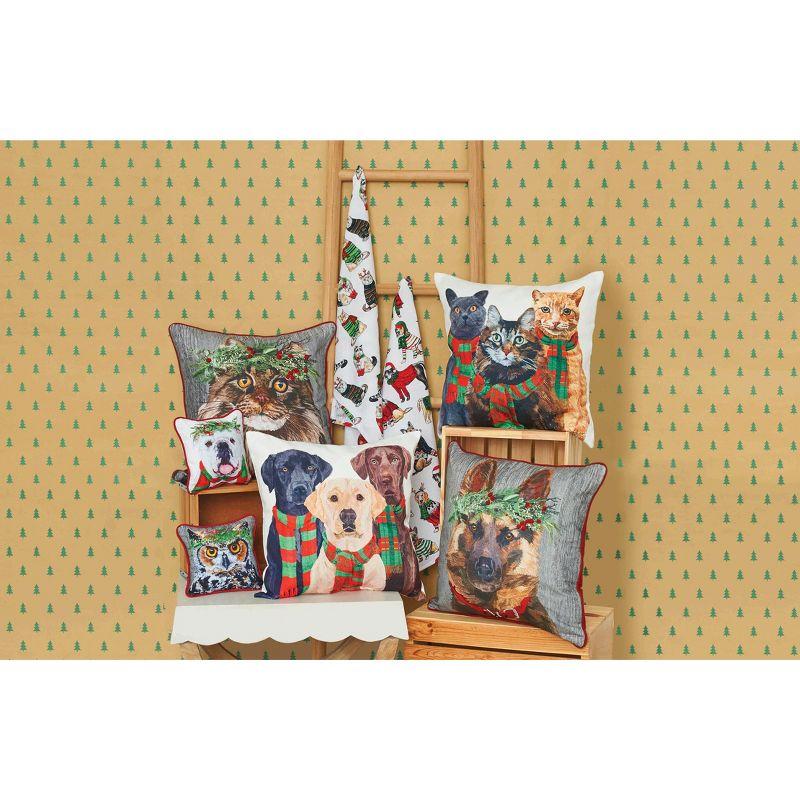 C&F Home Cat Wearing Holly Berry Throw Pillow