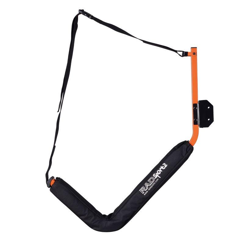 Rad Sportz Kayak Storage Rack - Portable Folding Boat Stands for Garage, Shed, or Dock -Freestanding Kayak Stands with Padded Arms and Adjustable Straps - Holds 2 Canoes, SUP, or Paddleboards, Orange