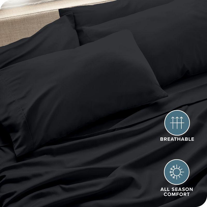 Pillowcase Set of 4 Ultra-Soft Microfiber King Black - Bare Home