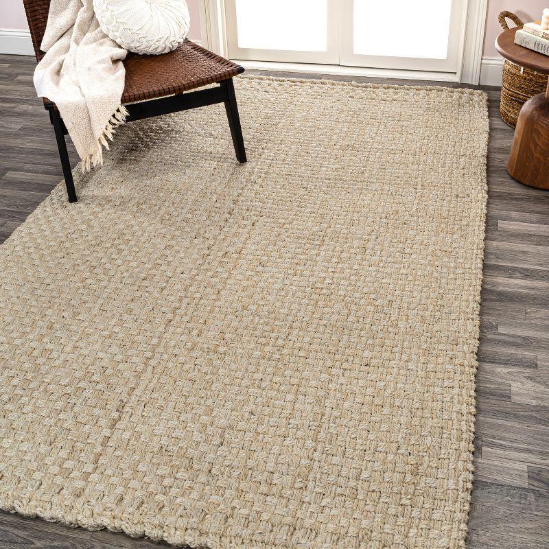 Estera Hand Woven Boucle Chunky Jute Indoor Area Rug - JONATHAN Y