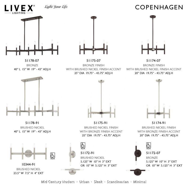 Livex Lighting Copenhagen 4 - Light Chandelier in  Brushed Nickel