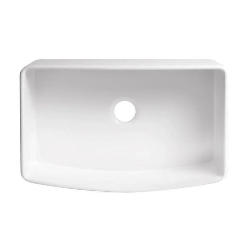 Fireclay Kitchen Sink with Curved Apron - Single Bowl