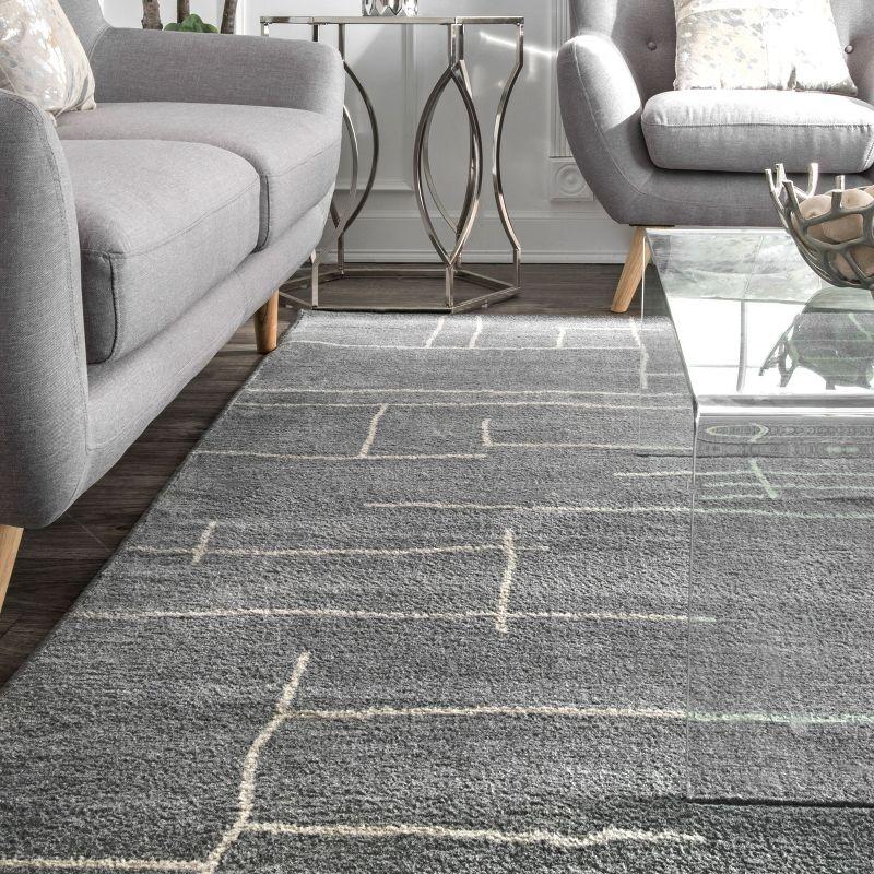 Gray Abstract Geometric 8' x 10' Synthetic Area Rug